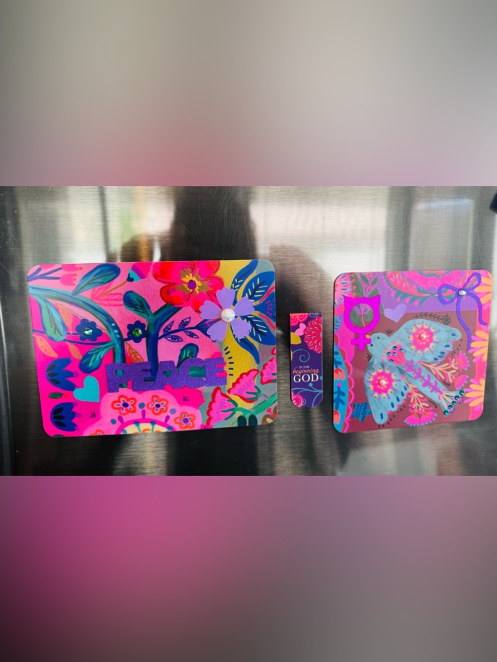 (Set of 3) 2 Positive Energy Magnets & 
1 Bookmark (Natural Life Magnets)